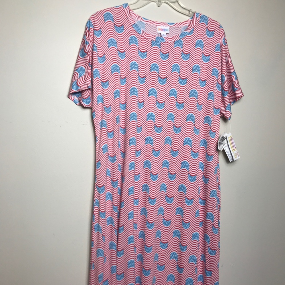 Lularoe Maria 2018 American Dreams Maxi Dress L